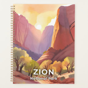 Parc national de Zion   Art aquarelle de voyage
