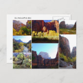 Parc national de Zion, Utah, Carte postale Collage (Devant / Derrière)