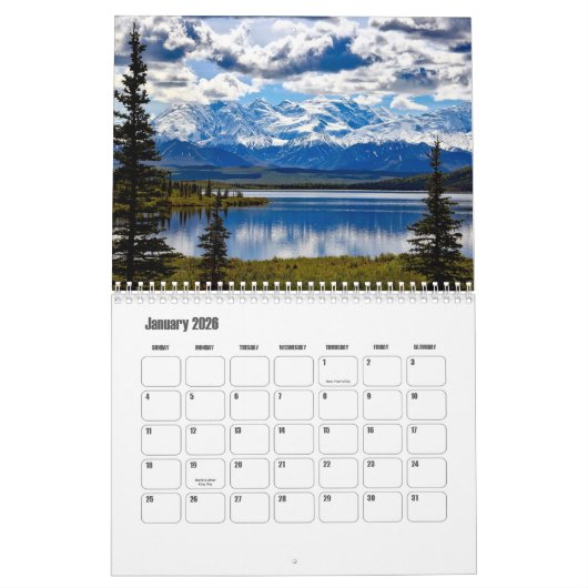 Parc national Denali et calendrier Preserve-Alaska (Jan 2026)