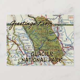 Parc national du Glacier Carte Vintage
