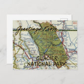 Parc national du Glacier Carte Vintage (Devant / Derrière)