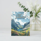 Parc national du Glacier Montana Lake Carte rétro (Debout devant)