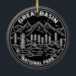 Parc national du Grand Bassin Nevada Vintage Monol<br><div class="desc">Grande conception monoline du bassin. Le parc se trouve dans le désert du Grand Bassin et abrite la plupart des montagnes du Serpent du Sud.</div>