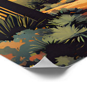 Parc national du Saguaro Affiche de voyage traditi (Coin)