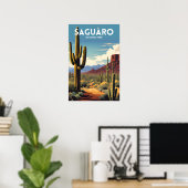 Parc national du Saguaro Affiche de voyage traditi (Bureau à domicile)