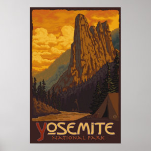 Parc national Yosemite, CA - Poster de roche Senti