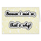 Parce Que Je L'Ai Dit. (Devant horizontal)