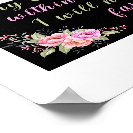 "Parce Que Mon Dieu Est En Moi" Poster Black Wall (Coin)