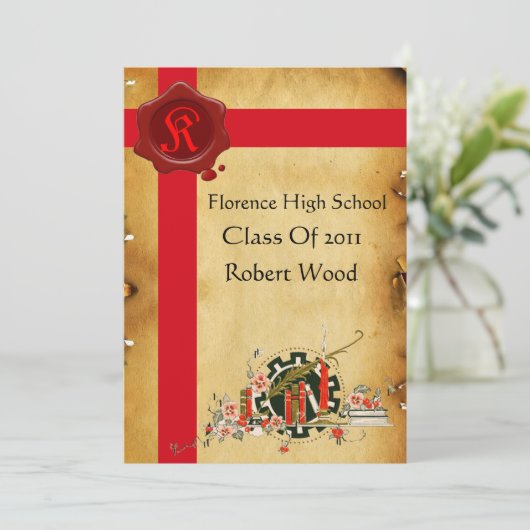 PARCHEMENT DE DIPLÔME, Invitations de monogrammes  (Debout devant)