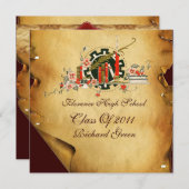 PARCHEMENT DE DIPLÔME Invitations DU MONOGRAMME DE (Devant / Derrière)