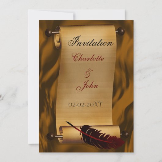 parchemin médiéval invitation vintage (Devant)