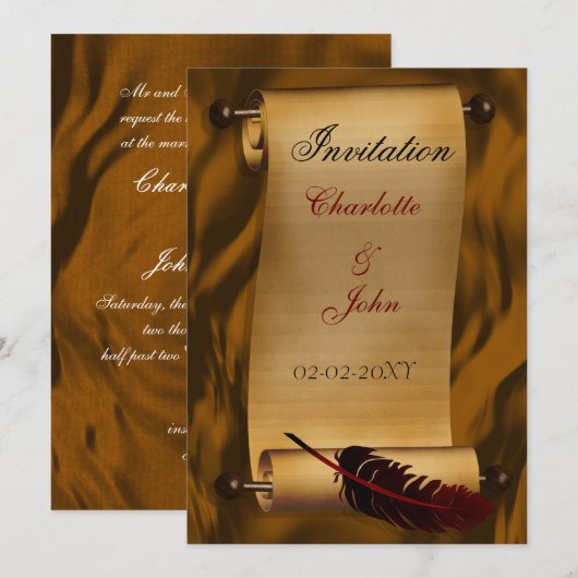 parchemin médiéval invitation vintage (Devant / Derrière)