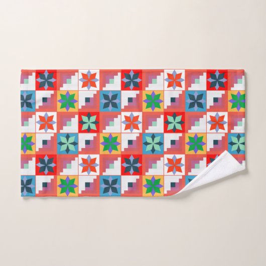 Parchemin multicolore motif géométrique (Serviette à main)
