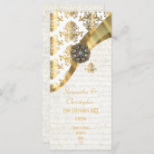 Parchemin or et blanc église programme de mariage (Devant / Derrière)