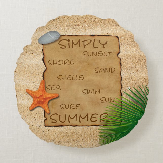 Parchemin sur Arrière - plan de sable - Coussin ro (Devant)