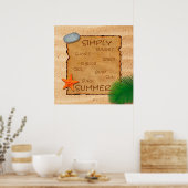 Parchemin sur Arrière - plan de sable - Poster Imp (Cuisine)