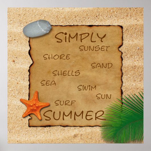 Parchemin sur Arrière - plan de sable - Poster Imp (Devant)