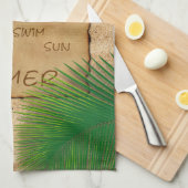 Parchemin sur Arrière - plan de sable - Serviette  (Quart Plié)