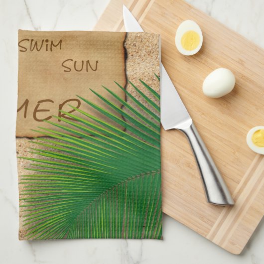 Parchemin sur Arrière - plan de sable - Serviette  (Quart Plié)