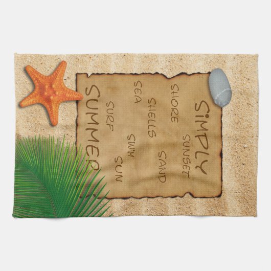 Parchemin sur Arrière - plan de sable - Serviette  (Horizontal)