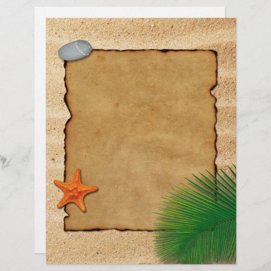Parchemin sur le sable - Papier à lettres (Devant / Derrière)