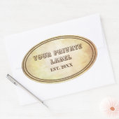 Parchemin vintage Age Votre Étiquette privé Oval (Enveloppe)