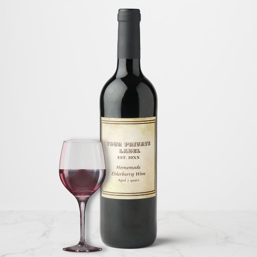Parchemin vintage D'Âge Votre Vin Étiquette Privé