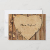 Parchemin Wood Tattered Heart rsvp avec enveloppes (Dos)