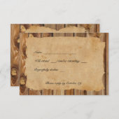 Parchemin Wood Tattered Heart rsvp avec enveloppes (Devant / Derrière)