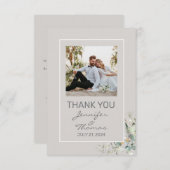 Parchment Color & Green Leaves Hartelijk dank Bedankkaart (Voorkant / Achterkant)