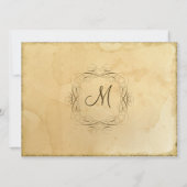 Parchment Elegant Script Tea Wedding Kaart (Achterkant)