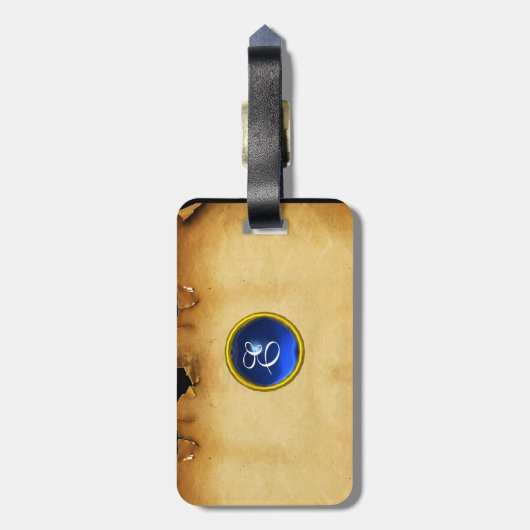 PARCHMENT GEM blauw Bagagelabel (Achterkant verticaal)