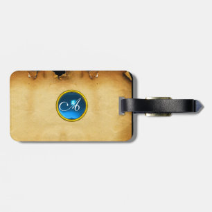 PARCHMENT GEM blauw Bagagelabel