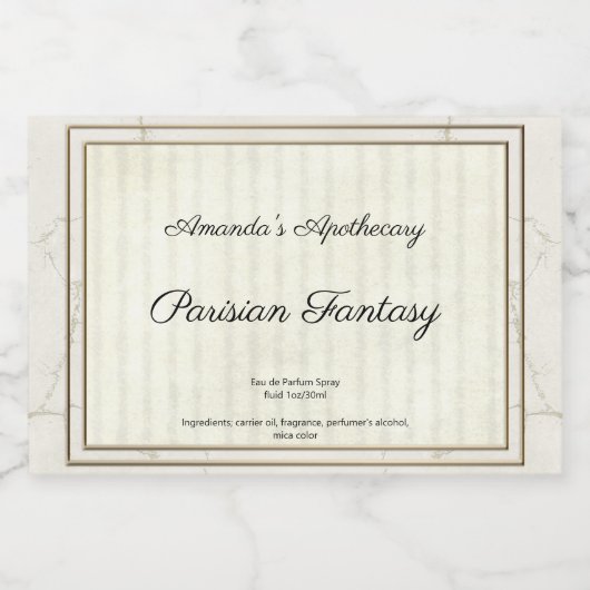  Parchment Gold Lijst parfume Likeurfles Etiket (Enkel label)