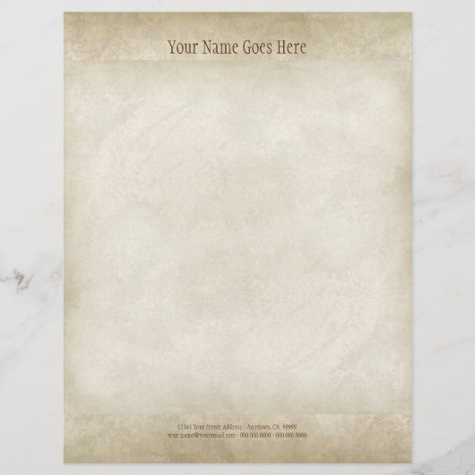 parchment look Letterhead Resume Paper (Voorkant)