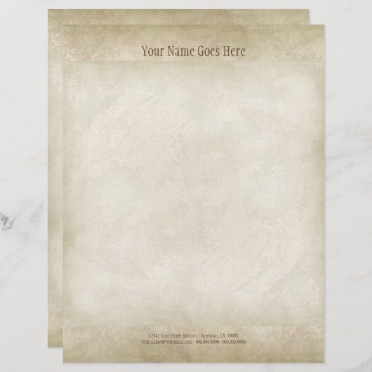 parchment look Letterhead Resume Paper (Voorkant / Achterkant)