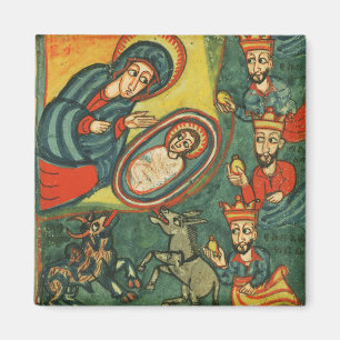 PARCHMENT NATIVITEIT CHRISTMAS , ADORATIE VAN MAGI MAGNEET