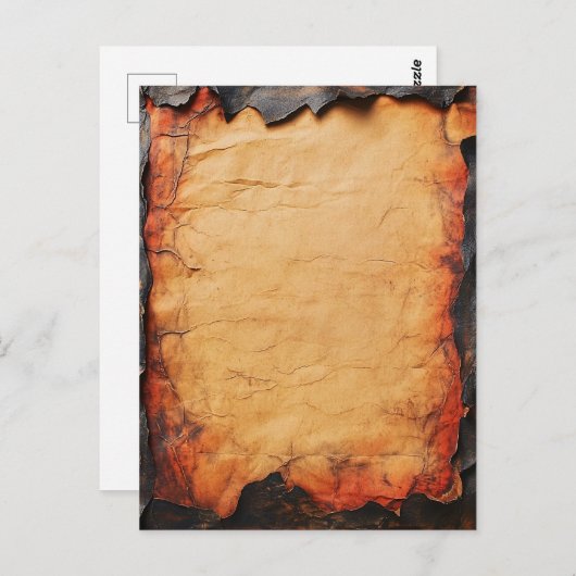 Parchment Paper with Singed Edges Briefkaart (Voorkant / Achterkant)