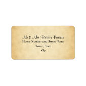 Parchment Pattern Design Wedding Etiket (Voorkant)