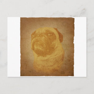 Parchment Pug Briefkaart