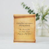 Parchment Scroll Reception Card Informatiekaartje (Staand voorkant)