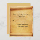 Parchment Scroll Response Card RSVP Kaartje (Voorkant / Achterkant)