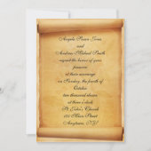 Parchment Scroll Wedding Invitation Kaart (Voorkant)