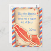 Parchment We People 4 juillet Carte postale (Devant / Derrière)
