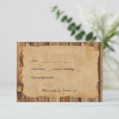 Parchment Wood Rustic Country rsvp met enveloppen (Staand voorkant)