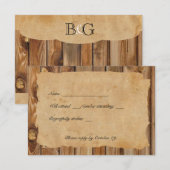 Parchment Wood Rustic Country rsvp met enveloppen (Voorkant / Achterkant)