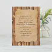 Parchment Wood Rustic Country Weddenschap Kaart (Staand voorkant)