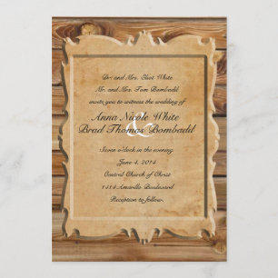 Parchment Wood Rustic Country Weddenschap Kaart
