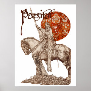 PARCIFAL OP ZOEK NAAR DE HEILIGE GRAAL Zwart Wit R Poster