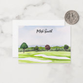 Parcours de golf avec Nom pour golfeur Carte Note (Devant/Arrière en situation)